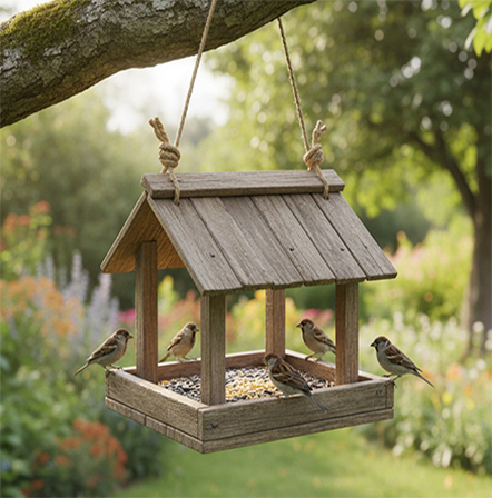 Transforma madera olvidada en un comedero de pájaros